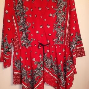 Zara Bandana Print Blouse Size M